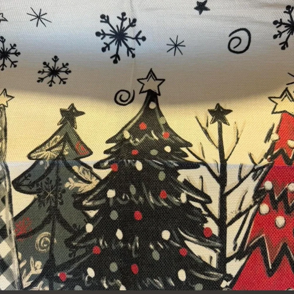 Festive Holiday Pillow Covers Set - Red, Black, White